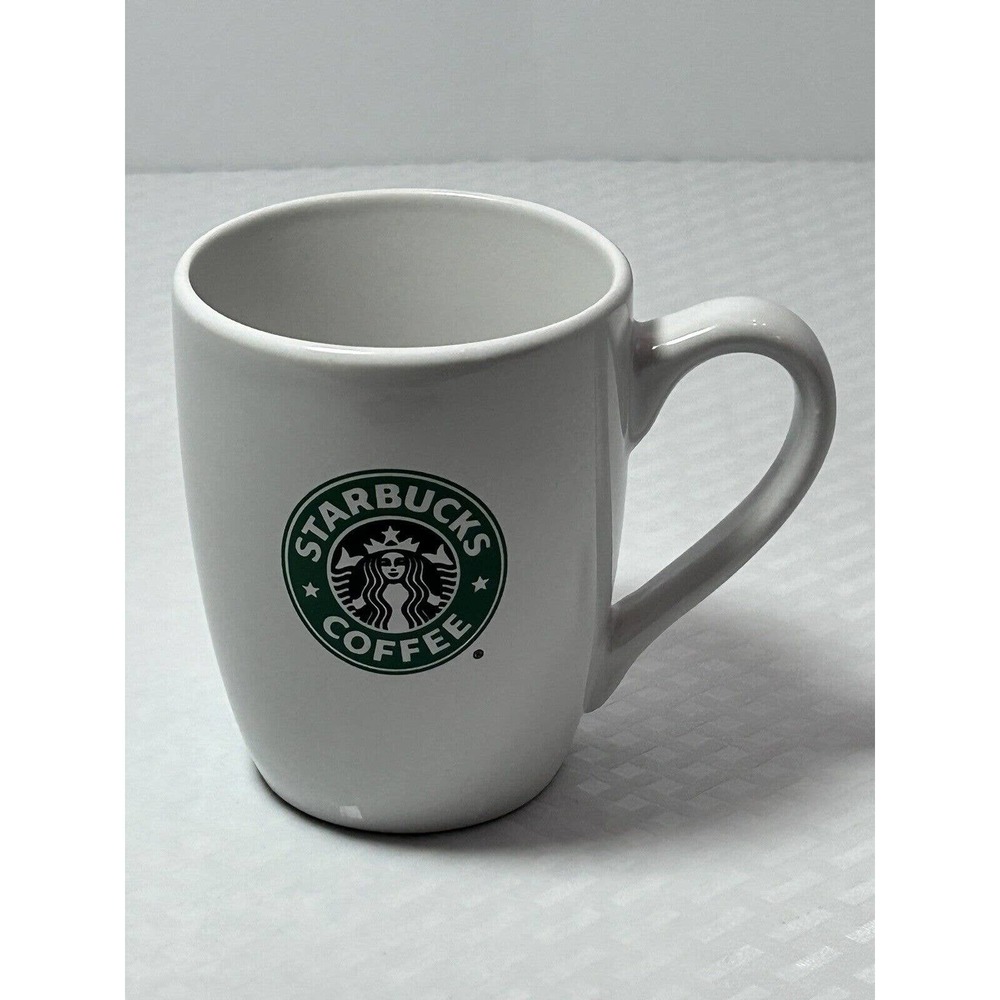 Vintage Starbucks Coffee Mug Cup Classic Logo Mermaid Siren White and Green